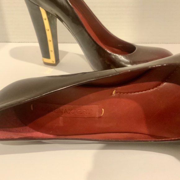 BCBGMaxazria Maroon Pump with high heel and gold detailing - Size 7.5 (37.5) - Picture 2 of 5